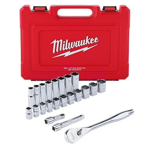 Milwaukee 48-22-9410 1/2" Drive 22pc Ratchet & Socket Set - SAE