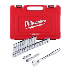 Milwaukee 48-22-9510 1/2" Drive 28pc Ratchet & Socket Set - Metric