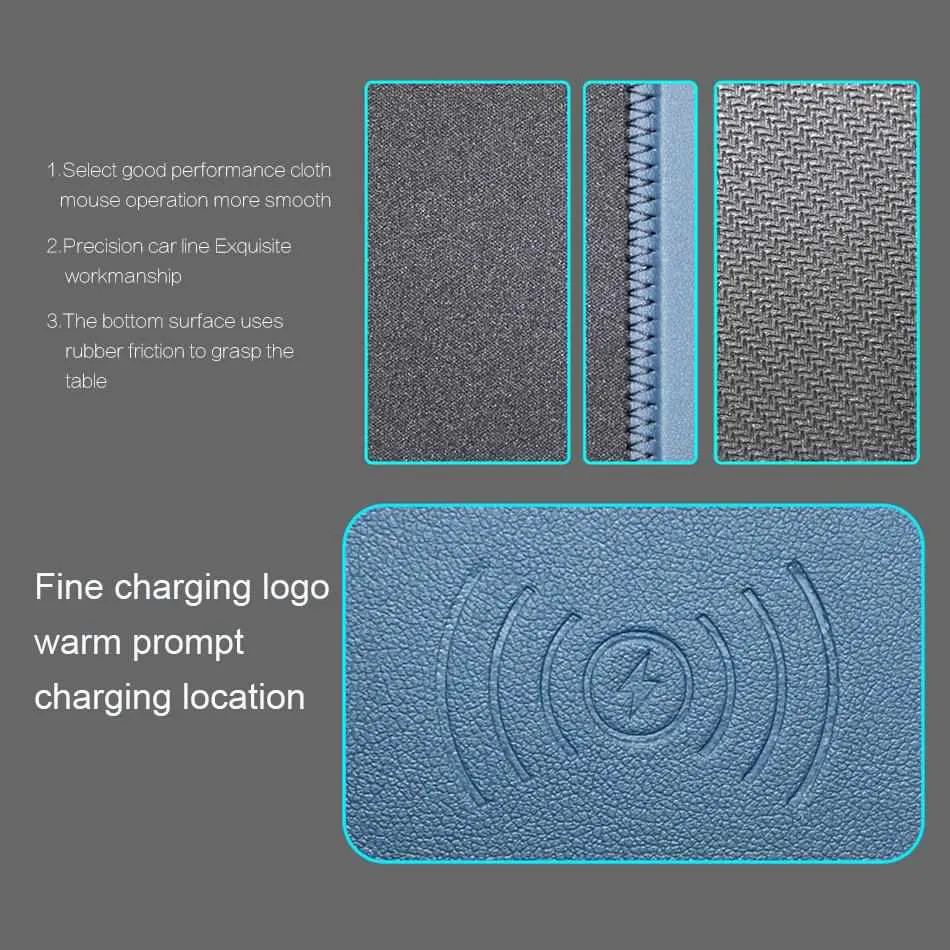 Mobile Phone Qi Wireless Charging Mouse Pad