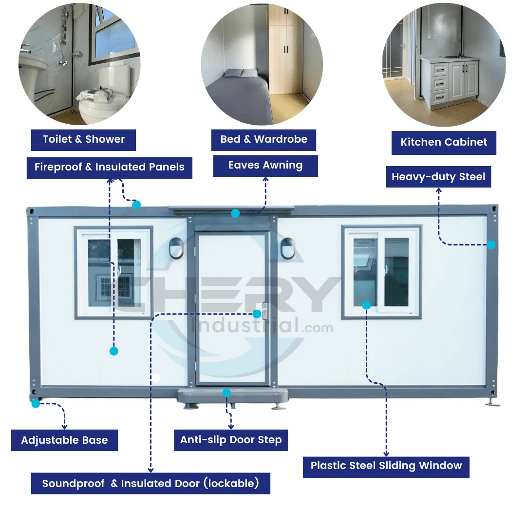 Modern Office Portable Office 7ft x 20ft with Bedroom SUIPB720007C