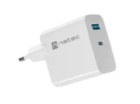 Natec Ribera Gan Charger 1X Usb-A   1X Usb-C 45W White