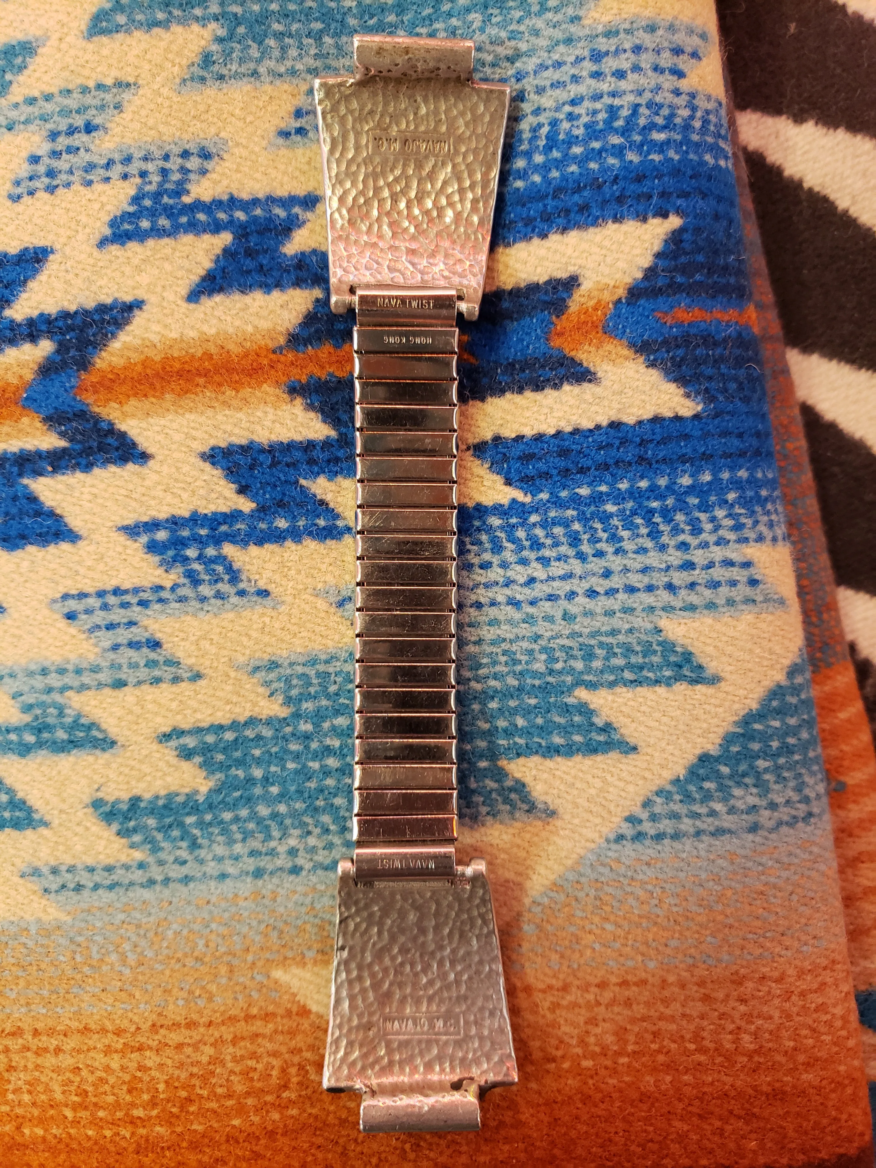 Navajo Turquoise and Coral Chip men's watch band