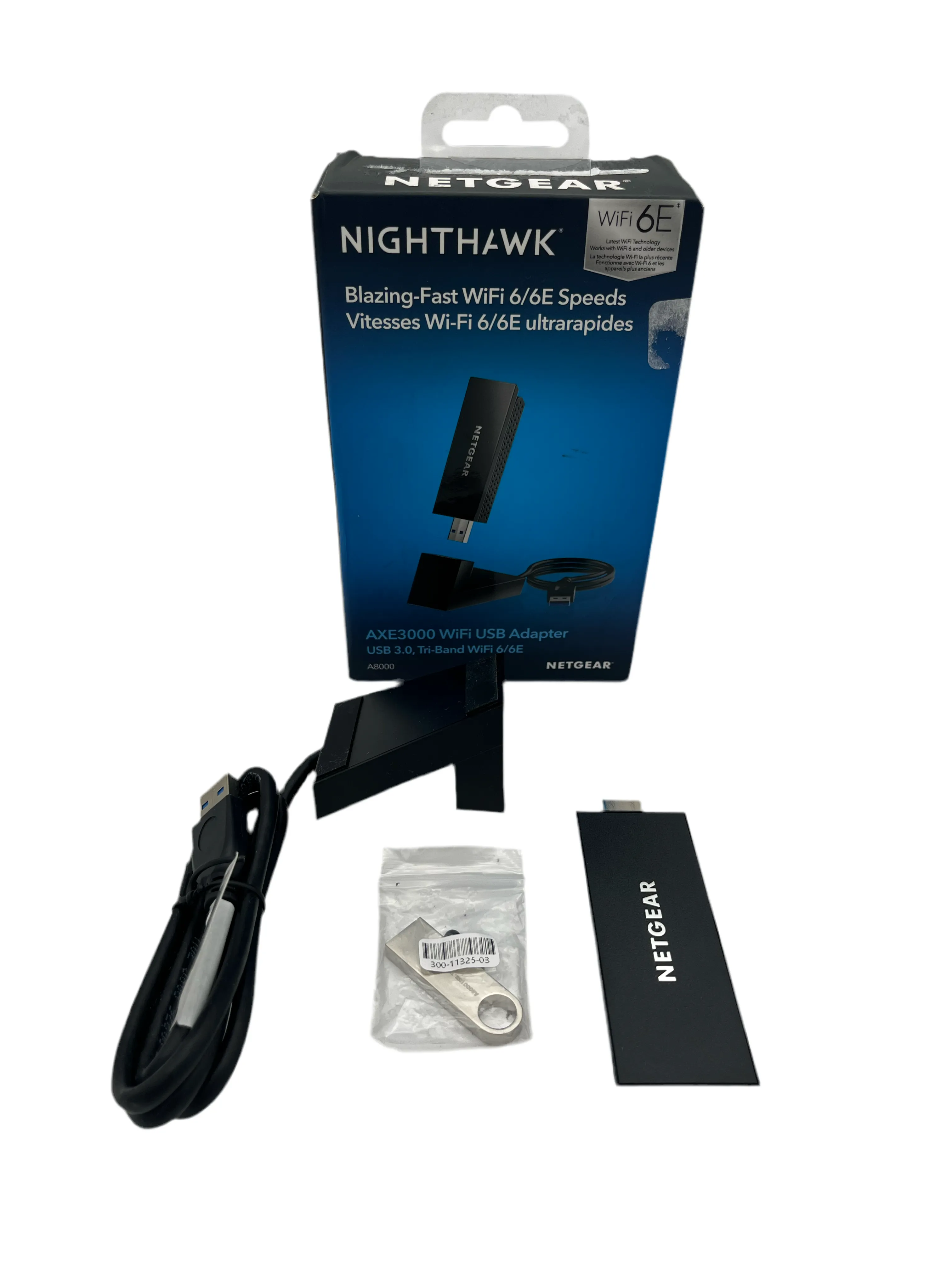 NETGEAR - Nighthawk AXE3000 Tri-Band Wi-Fi 6E USB 3.0 Adapter - Black