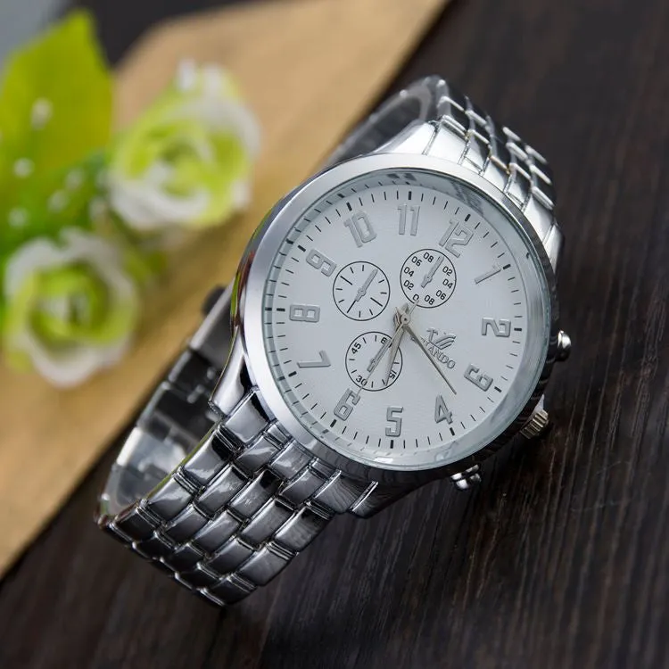 New Fashion Top Quality Stainless Steel Geneva Women Watches Quartz Watch Men's watch