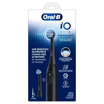 New - Oral-B iO Series 2 Electric Toothbrush Starter Kit - Night Black