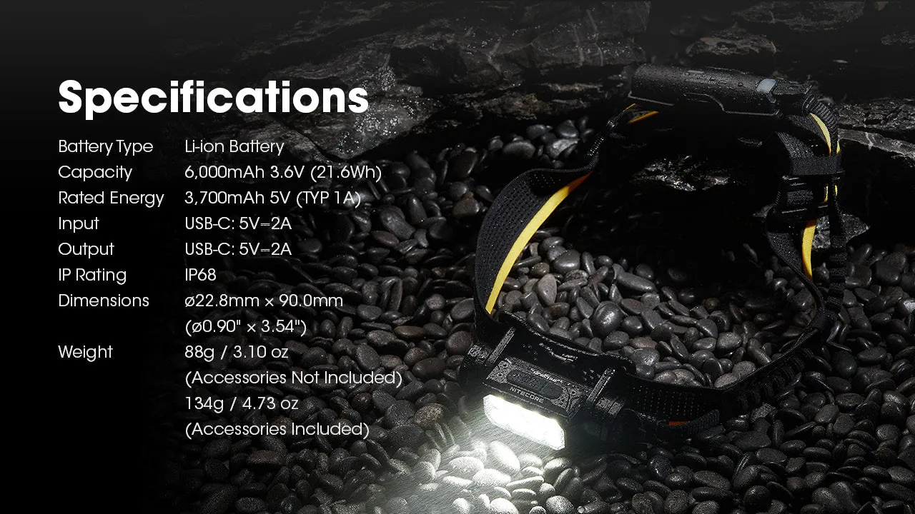 Nitecore Carbon Battery™ 6K Extended Headlamp Runtime Kit