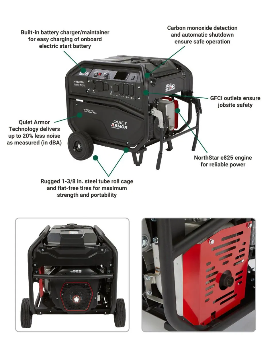 NorthStar Generator | 18,000 Surge Watt | Electric Start | Northstar E825