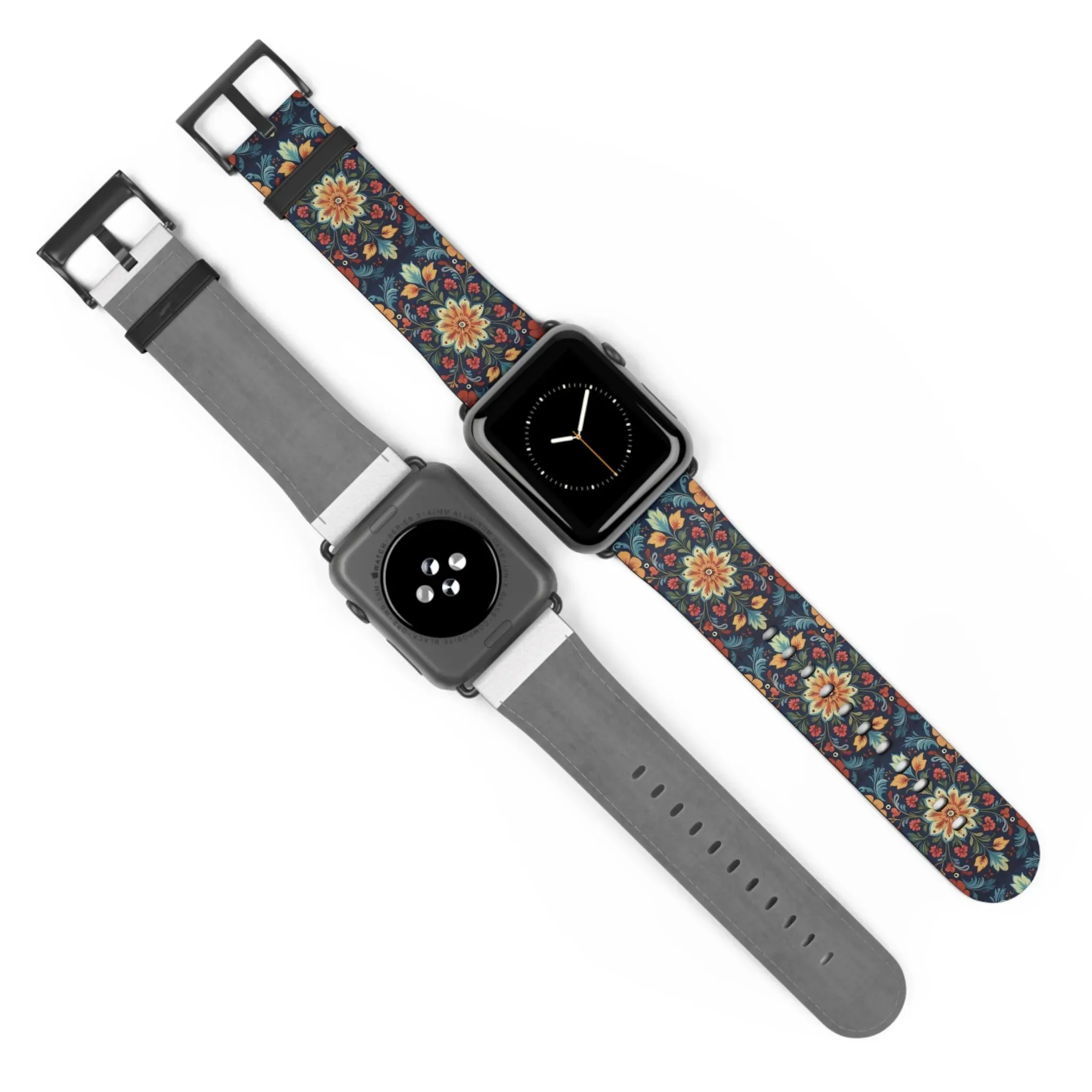 Norwegian Rosemaling Watch Band