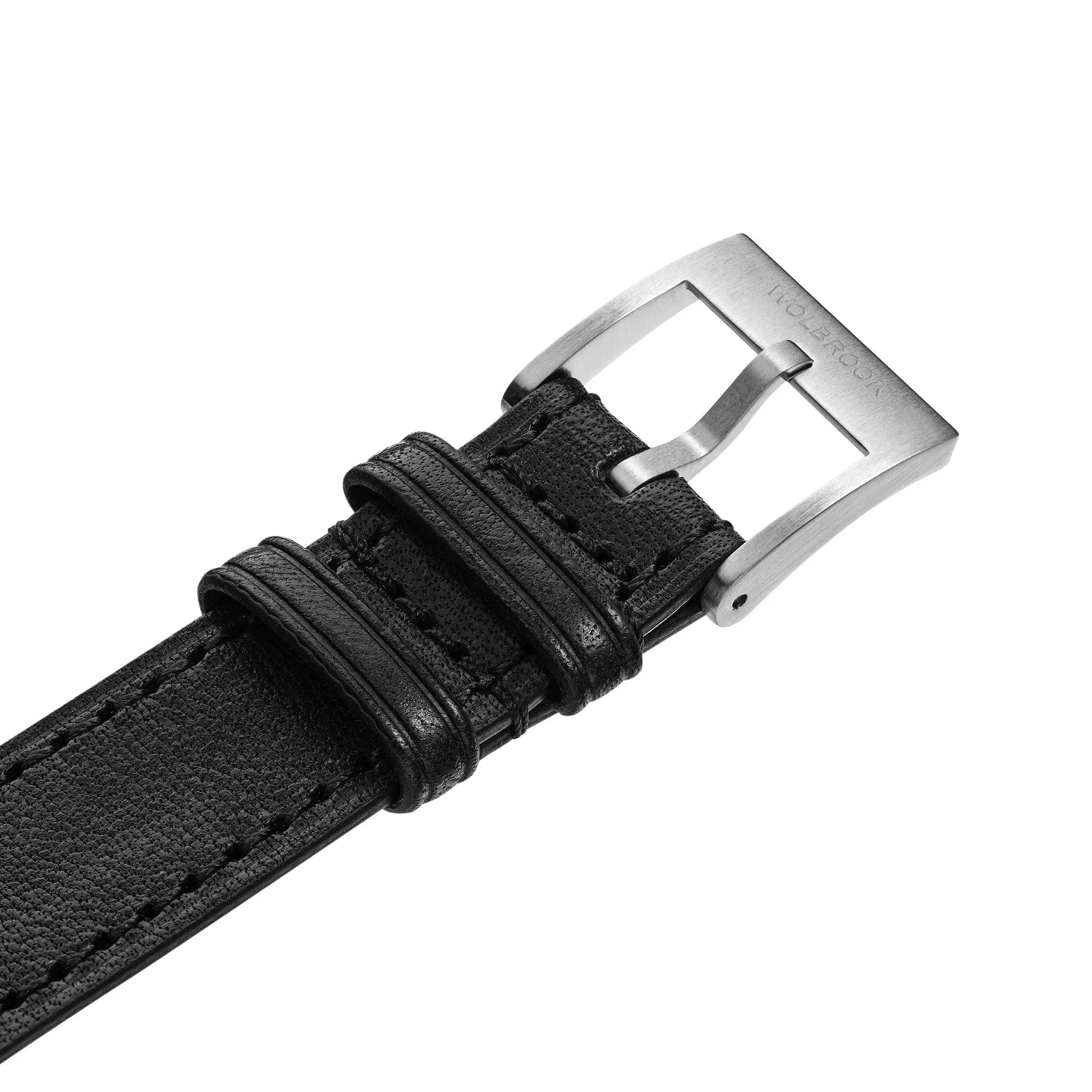 One-Piece Black Tapered Leather Band & Steel Buckle