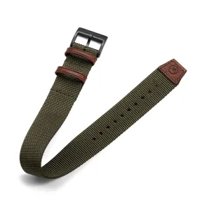 One-Piece Green Nylon Strap & Black PVD Buckle