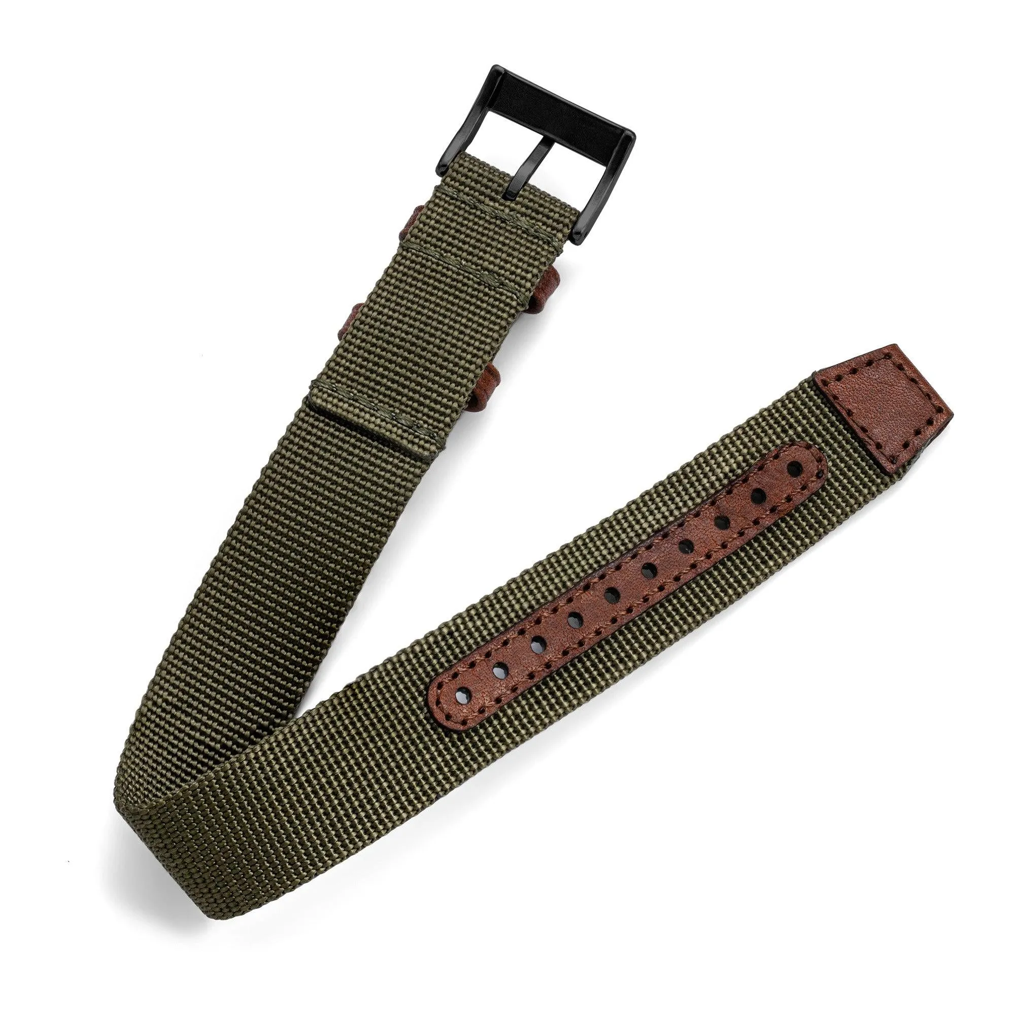 One-Piece Green Nylon Strap & Black PVD Buckle