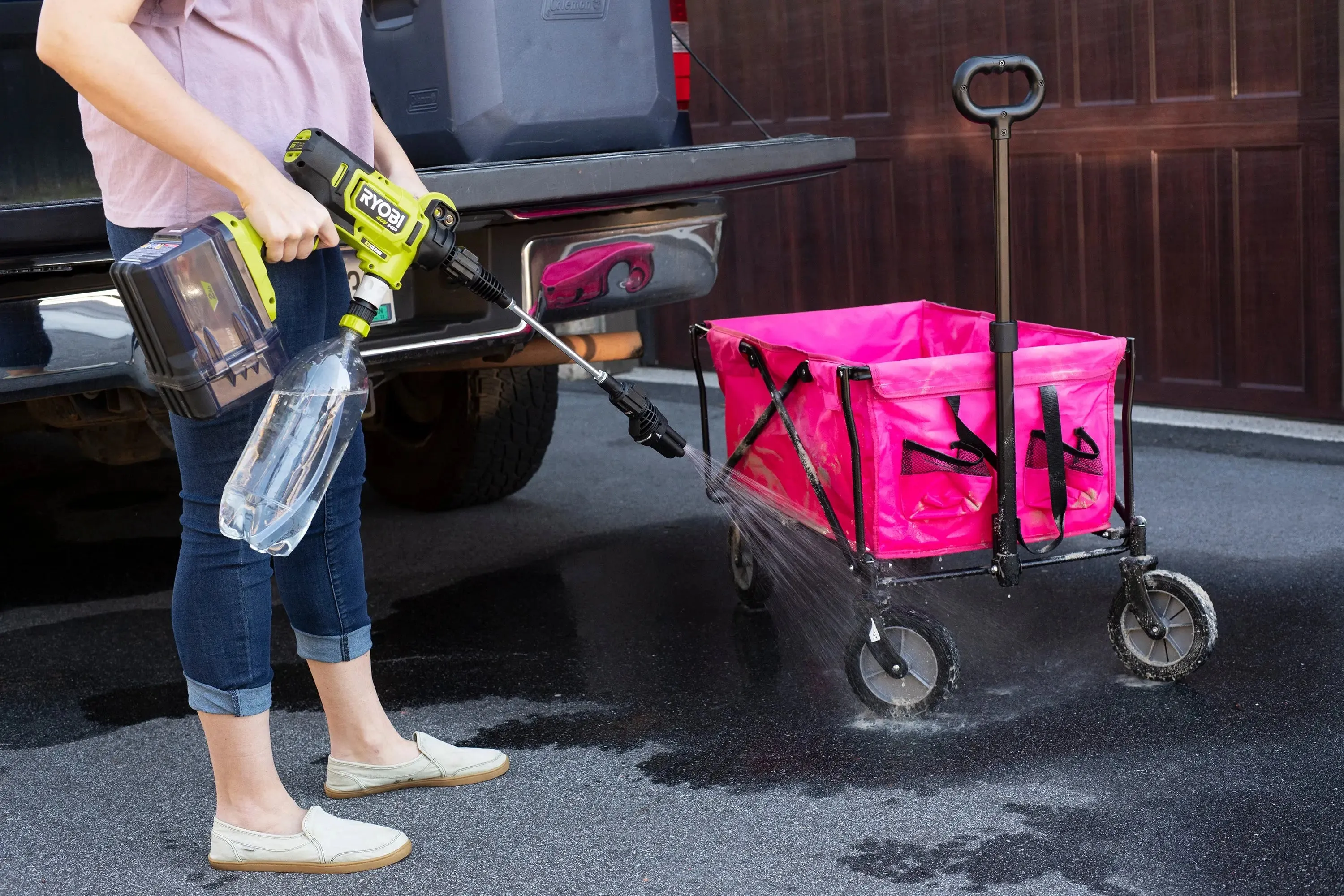 Open Box -  RYOBI 40-Volt HP Brushless EZClean 600 PSI 0.7 GPM Cold Water Power Cleaner with 2.0 Ah Battery and Charger