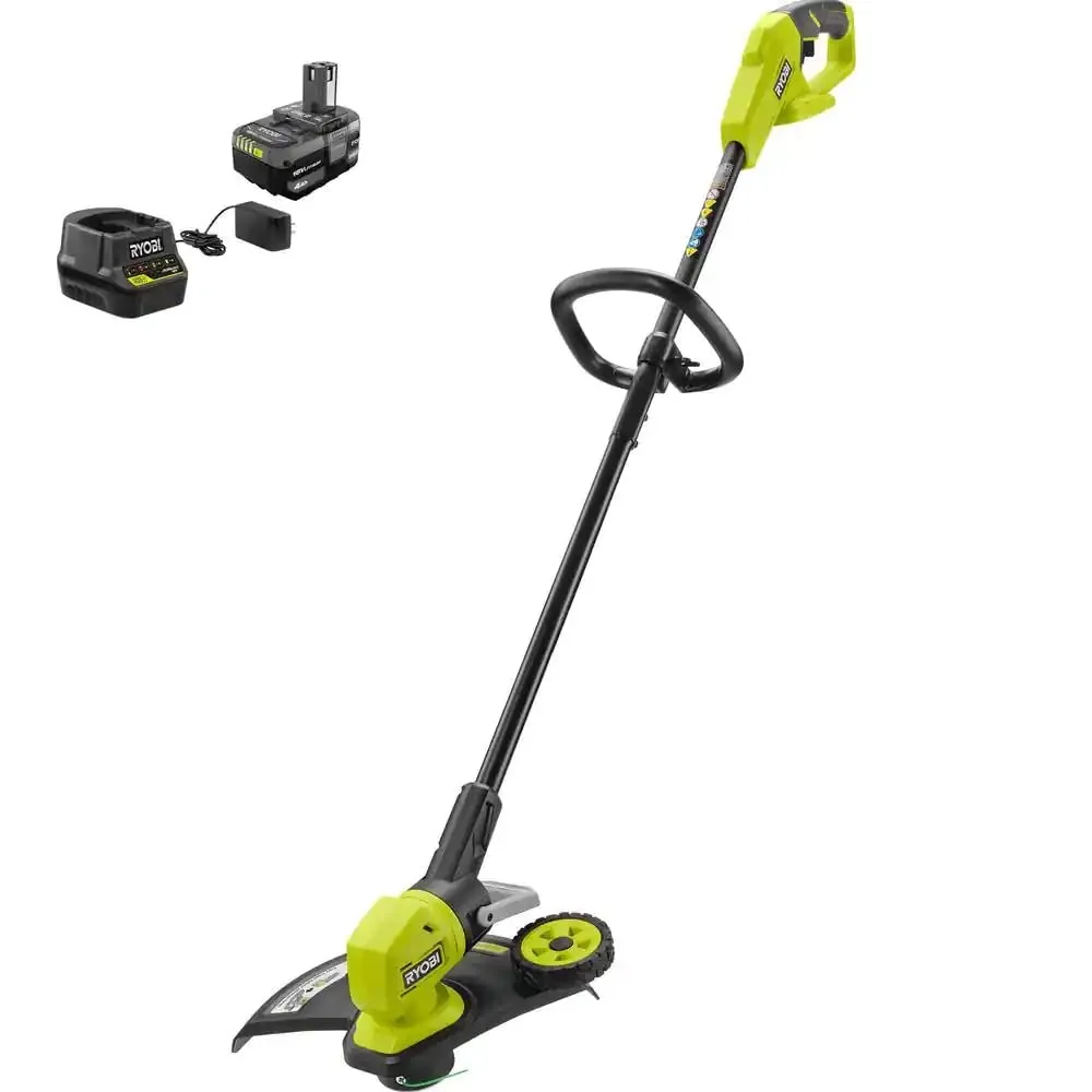 Open Box -  RYOBI ONE  18V 13 in. Cordless Battery String Trimmer/Edger with 4.0 Ah Battery and Charger