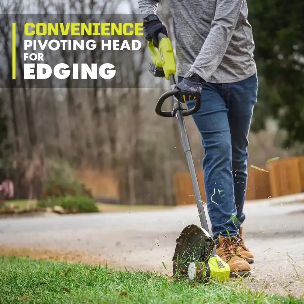 Open Box -  RYOBI ONE  18V 13 in. Cordless Battery String Trimmer/Edger with 4.0 Ah Battery and Charger