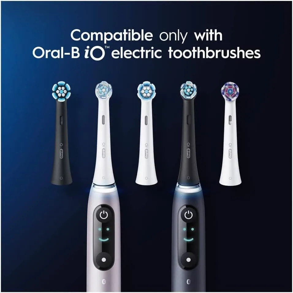 Oral-B iO Ultimate Clean Electric Toothbrush Head, Twisted & Angled Bristles for Deeper Plaque Removal, Pack of 4 Toothbrush Heads, Suitable for Mailbox, White