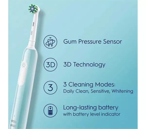 ORAL B Pro 1 Cross Action Electric Toothbrush - Blue