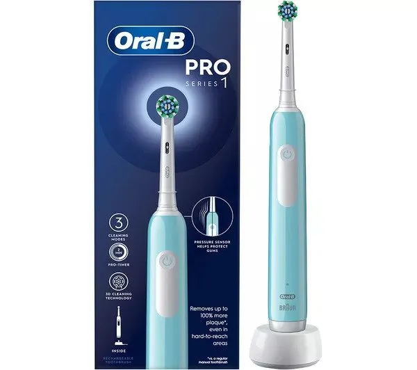 ORAL B Pro 1 Cross Action Electric Toothbrush - Blue