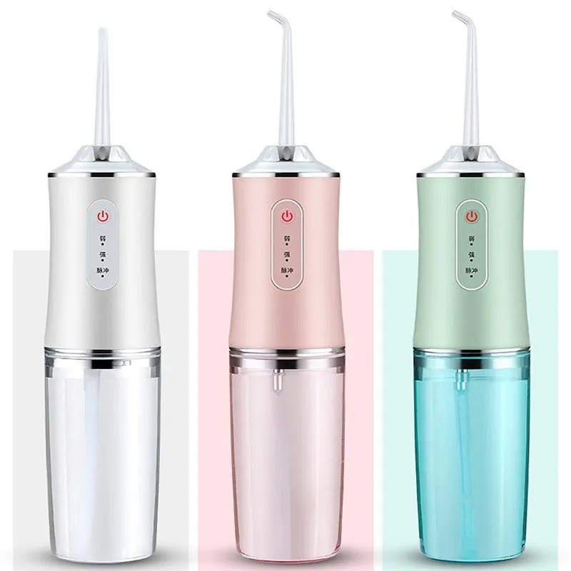 Oral Irrigator Dental Water Jet For Teeth USB Rechargeable Portable Water Flosser 4 Nozzles 200ML Waterproof IPX7 Tooth Cleaner 0ral irrigator