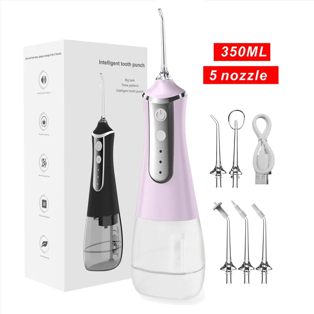 Oral Irrigator tooth scaler 3-speed adjustment Water Flosser Portable Dental Water Jet 350ML IPX6 Waterproof Teeth Cleaner 0ral irrigator