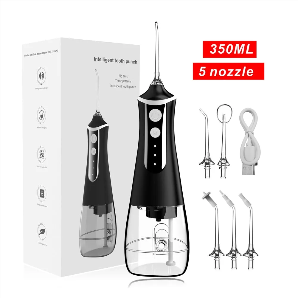 Oral Irrigator tooth scaler 3-speed adjustment Water Flosser Portable Dental Water Jet 350ML IPX6 Waterproof Teeth Cleaner 0ral irrigator