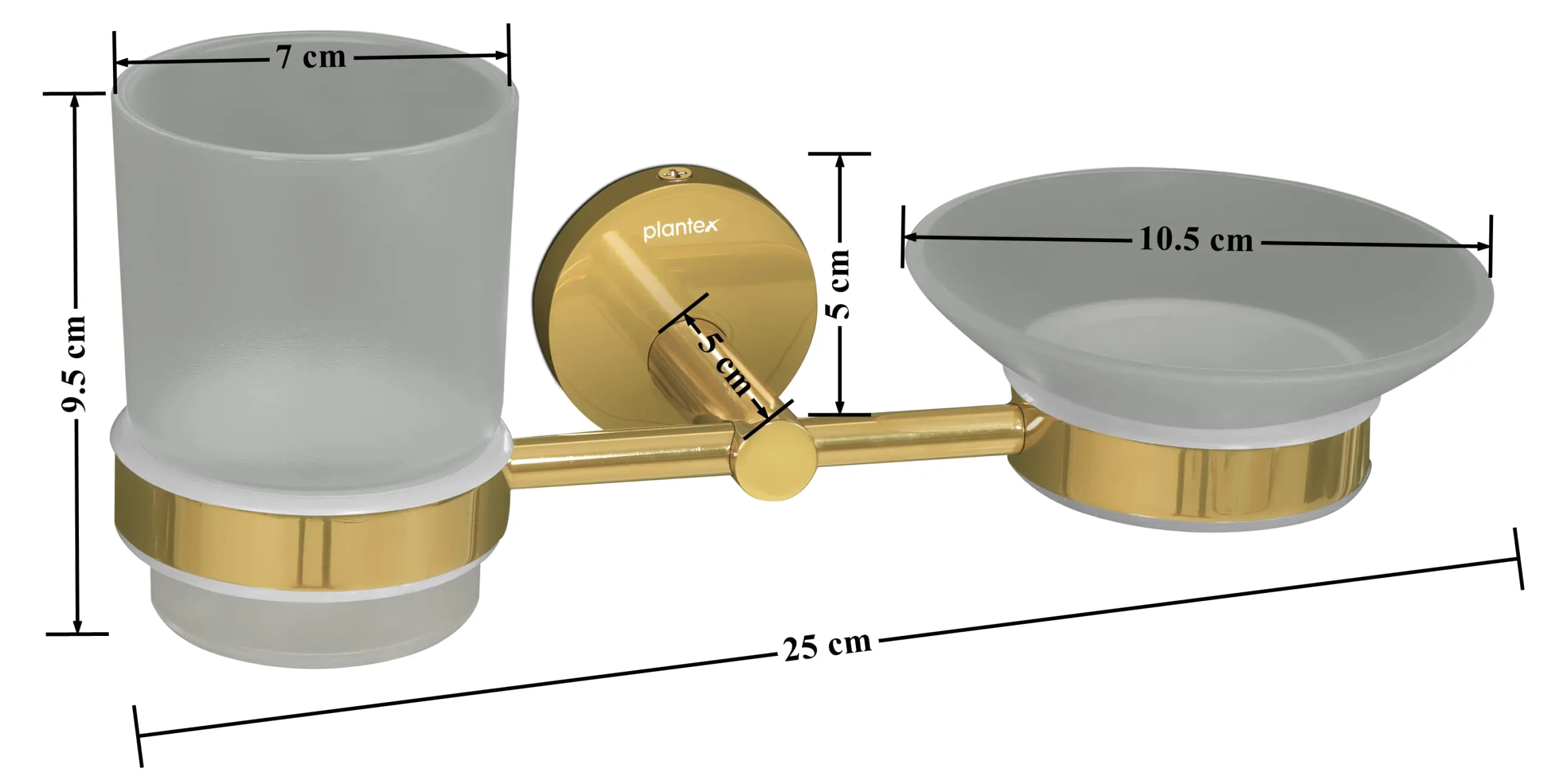 Plantex Oreo Gold soap and Brush Holder Stand for The Bathroom and wash Basin (304 Stainless Steel)