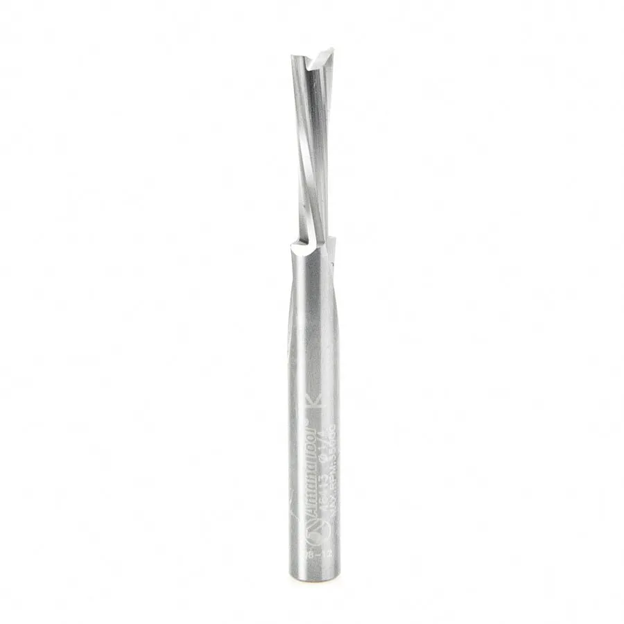 Plastic Cutting Slow Spiral 'O' Flute Router Bit | 1⁄4 Dia x 3⁄4 x 1⁄4" Shank Down-Cut | 46413 | 738685464137