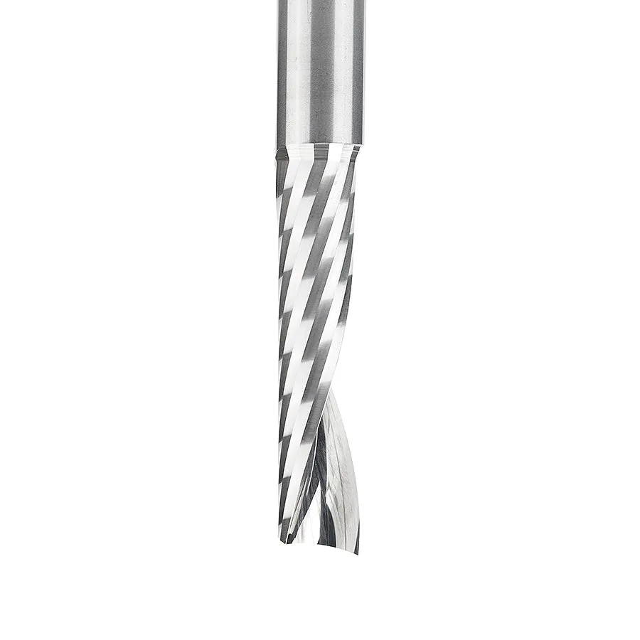 Plastic Cutting Spiral 'O' Flute Router Bit | 3⁄8 Dia x 1 5⁄8 x 3⁄8 Shank x 3 1⁄2" Long Up-Cut | 51427 | 738685114278