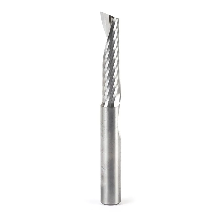 Plastic Cutting Spiral 'O' Flute Router Bit | 3⁄8 Dia x 1 5⁄8 x 3⁄8 Shank x 3 1⁄2" Long Up-Cut | 51427 | 738685114278