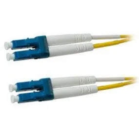 Plenum LC Duplex Fiber Optic Patch Cable, OS2 9/125 Singlemode, Yellow Jacket, Blue Connector, 3 meter (10 foot)