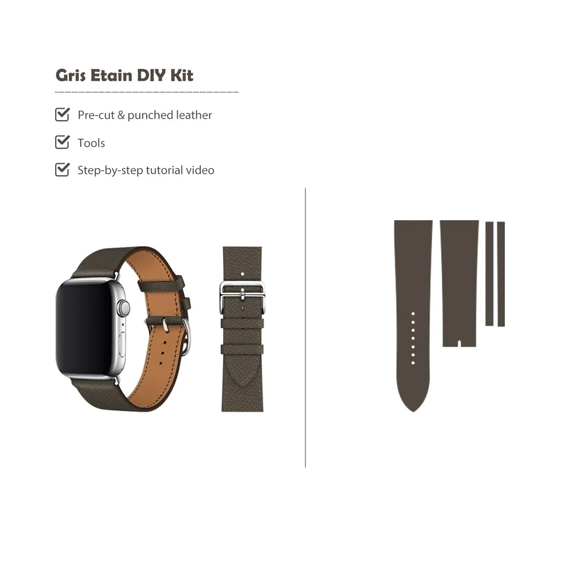 POPSEWING® Full Grain Leather Apple Watch Band DIY Kits