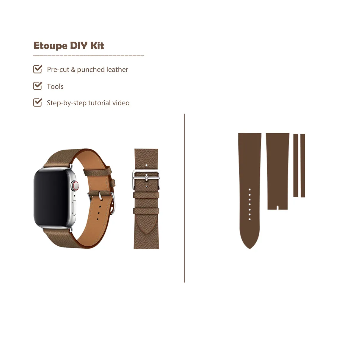 POPSEWING® Full Grain Leather Apple Watch Band DIY Kits