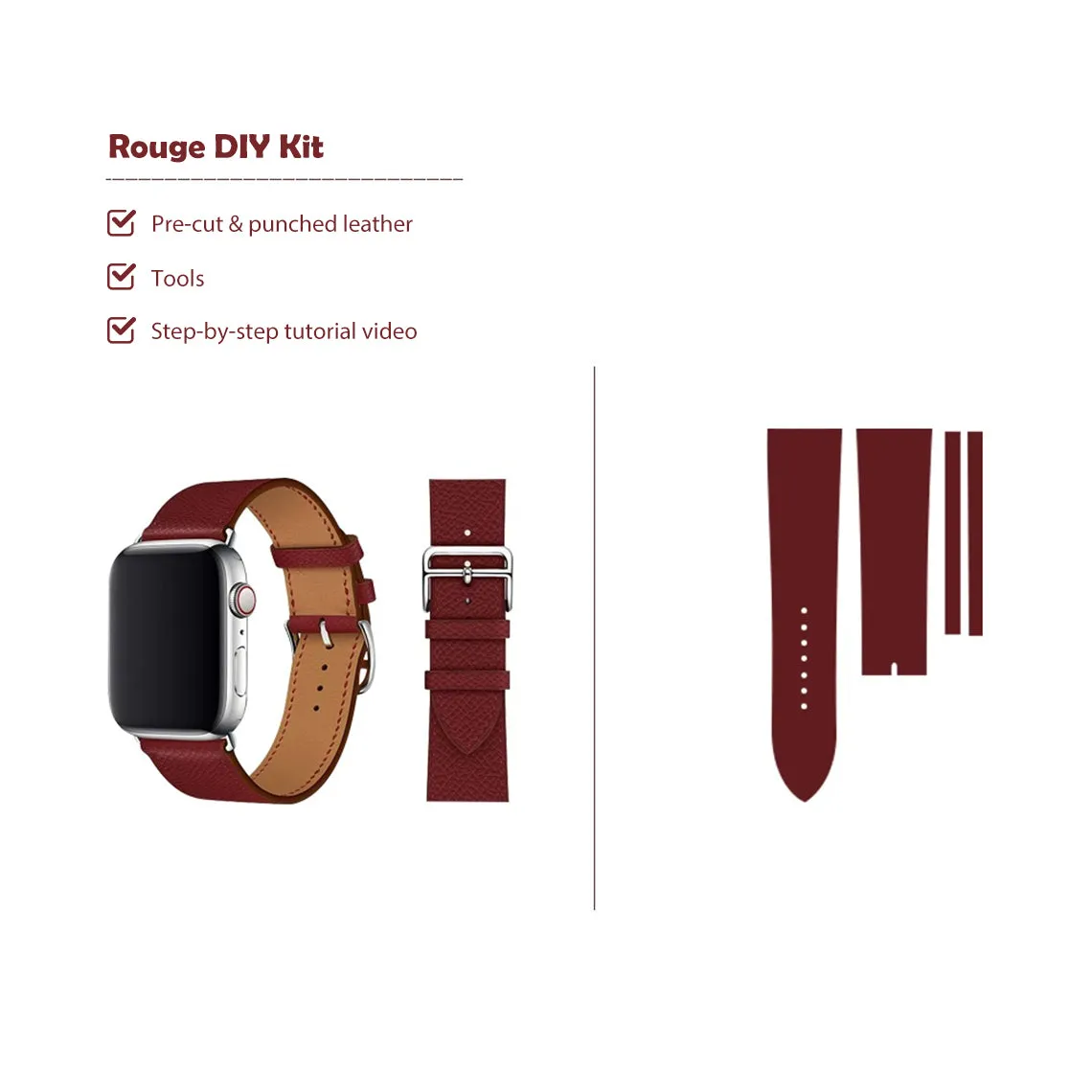 POPSEWING® Full Grain Leather Apple Watch Band DIY Kits