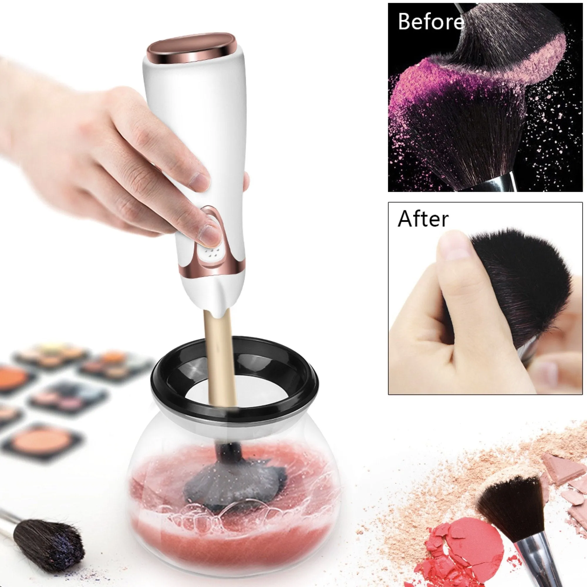 Portable Electronic Automatic Makeup Brush Cleaner