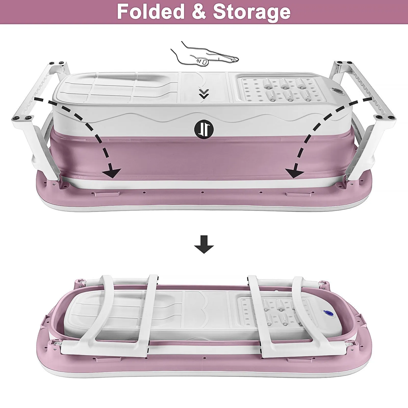 Portable Foldable Bathtub For Adults Children 54"