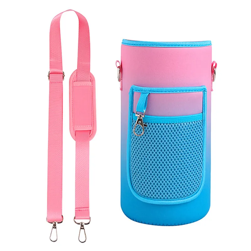 Portable Non-Slip Bottle Bag With Cellphone Holder And Strap- Yj-159 Pink