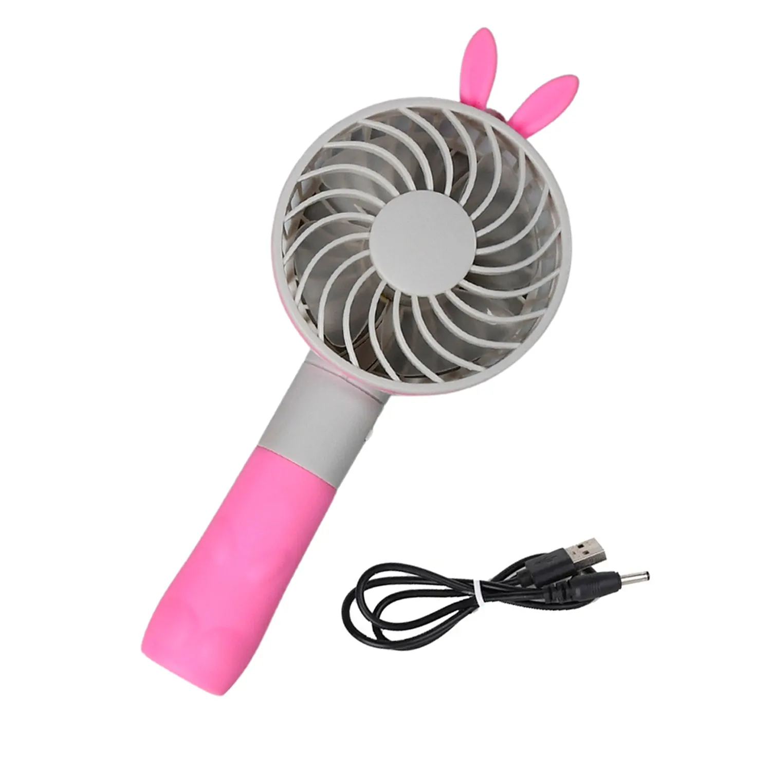 Portable Princess Rabbit Styled Rechargeable Handheld Fan For Travel , home & Office Use (Battery Not Include)