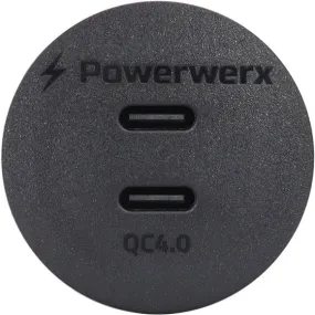 Powerwerx Panel Mount Dual USB Type-C QC4.0 Fast Device Charger