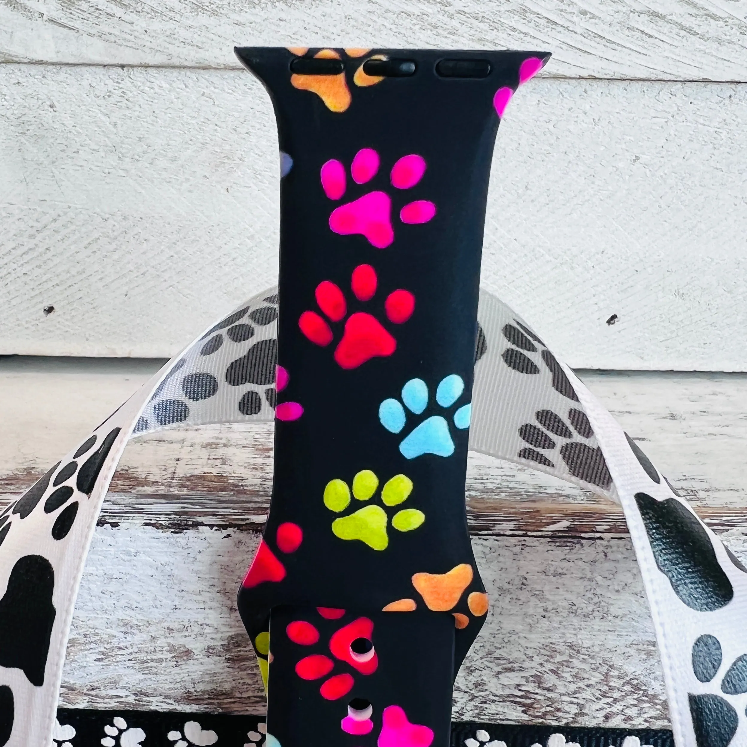 Rainbow Paw Print Silicone Band For Apple Watch