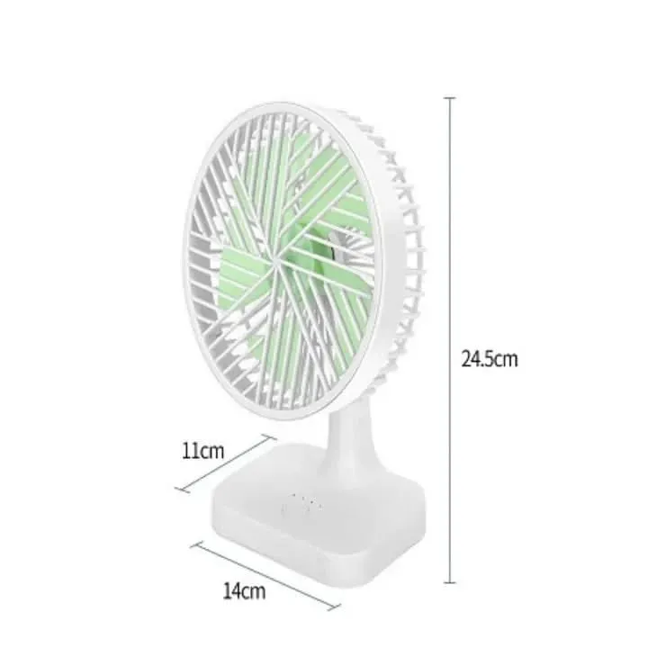 Rechargeable Small Mini Portable Table Fan with Twistable Head & 3 Gear & 2400mAh Battery for Home, Kitchen, Office Desk