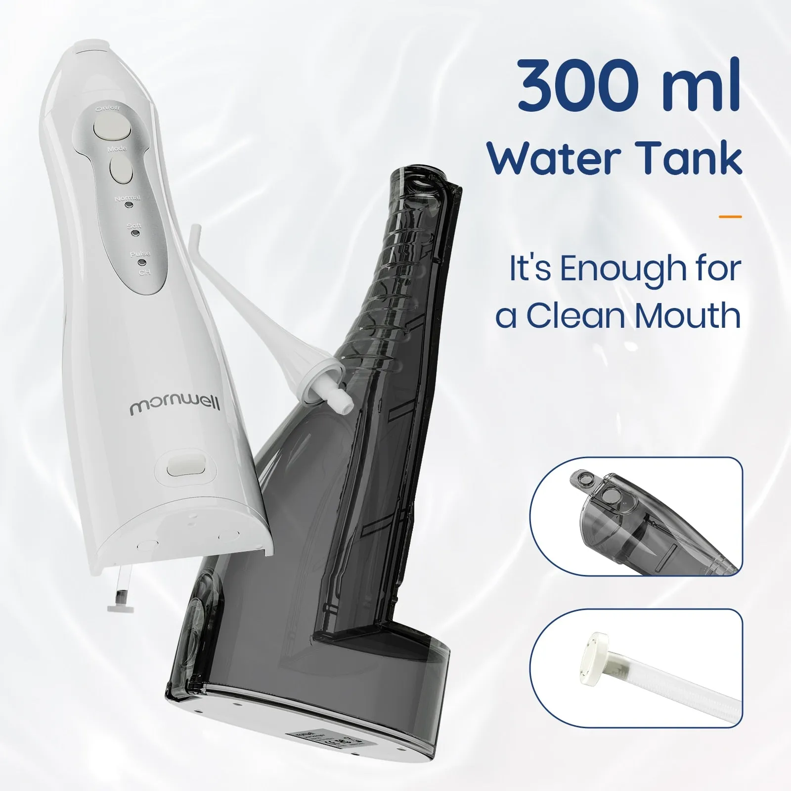 Rechargeable Water Flosser Portable Dental Water Jet 300ML Water Tank Waterproof Teeth Cleaner USB 0ral irrigator