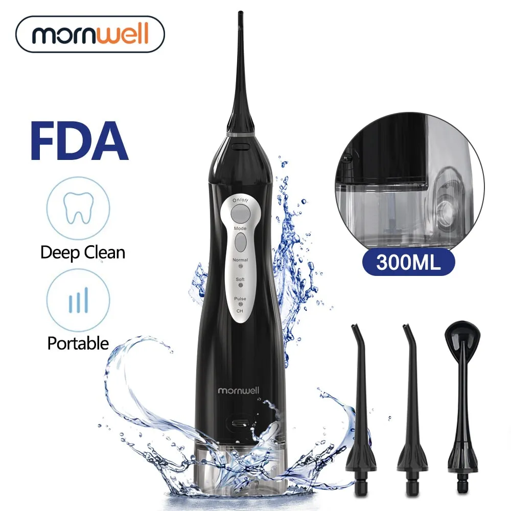 Rechargeable Water Flosser Portable Dental Water Jet 300ML Water Tank Waterproof Teeth Cleaner USB 0ral irrigator