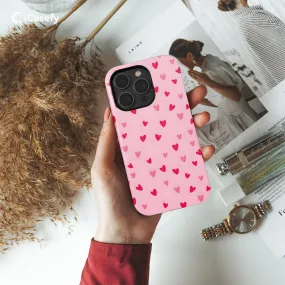 Red Heart Phone Case Cute Trendy Pink Girl Minimalist Love Cover