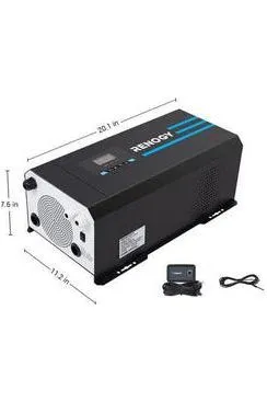 Renogy 2000W 12V Pure Sine Wave Inverter Charger w/ LCD Display