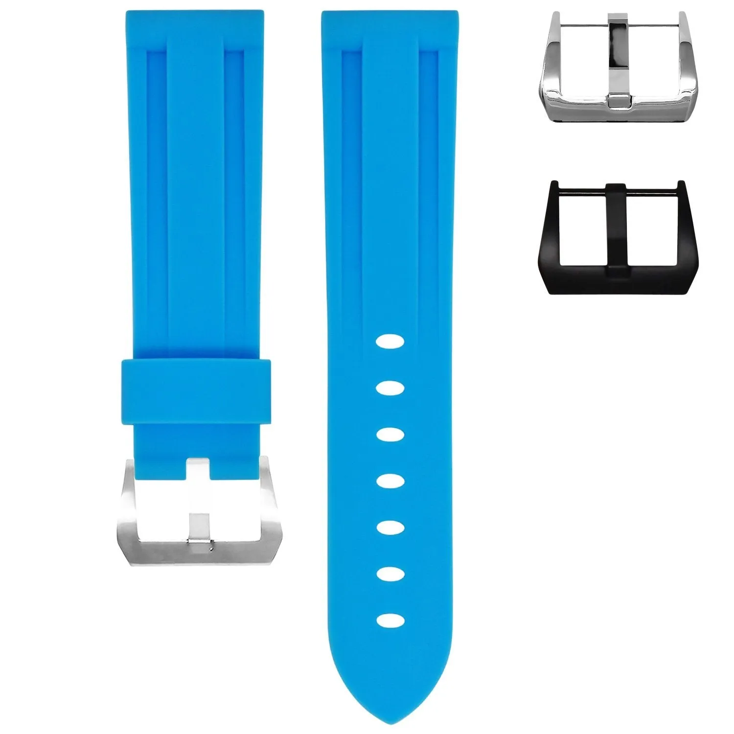 RUBBER STRAP FOR BREITLING CHRONOMAT - MIAMI BLUE