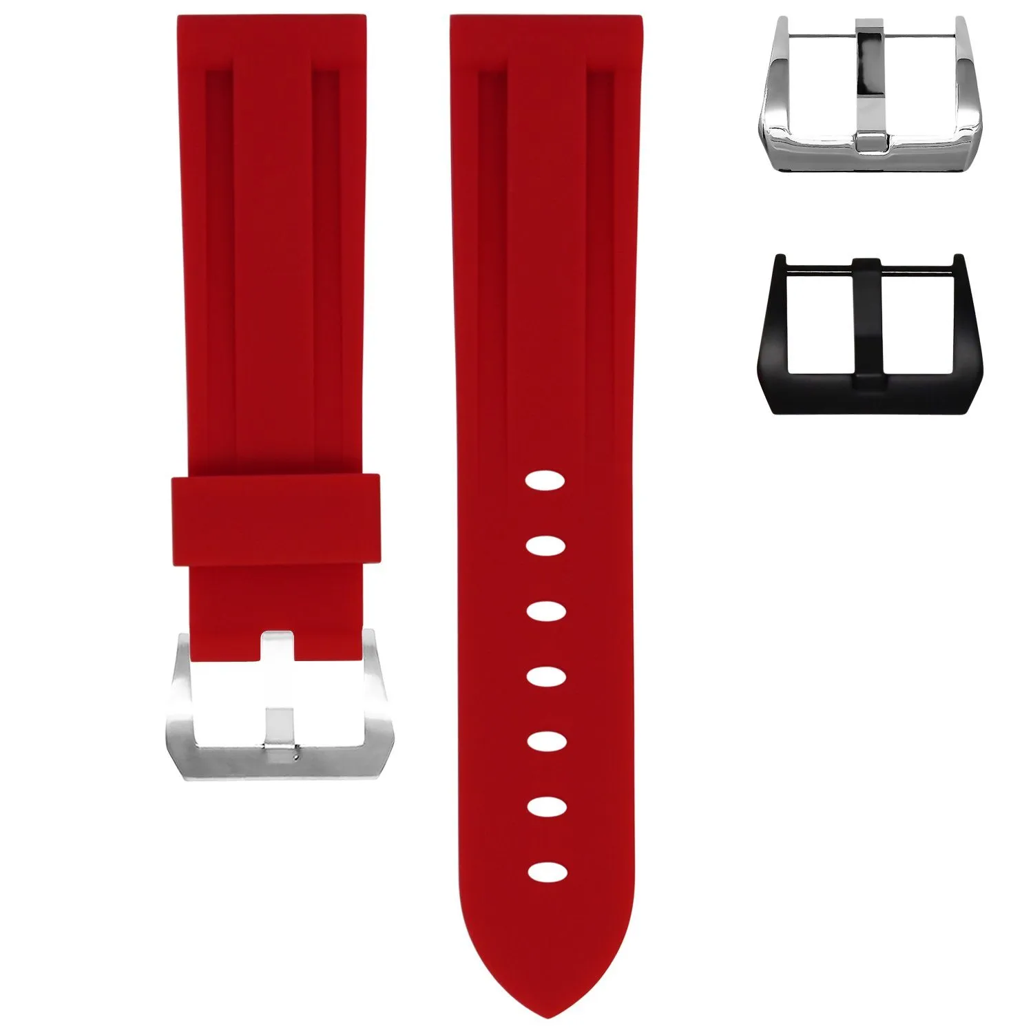 RUBBER STRAP FOR BREITLING CHRONOMAT - RED