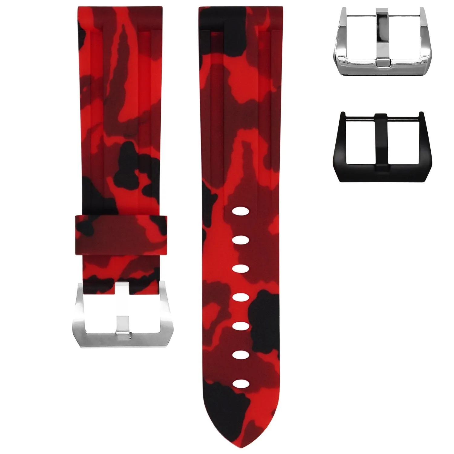 RUBBER STRAP FOR BREITLING COLT - RED CAMO