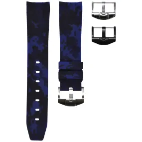 RUBBER STRAP FOR OMEGA SEAMASTER - BLUE DIGI CAMO