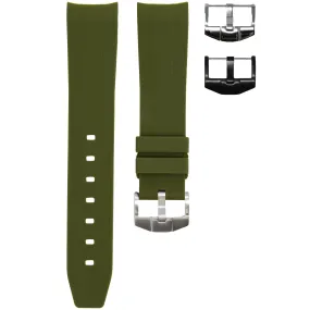 RUBBER STRAP FOR OMEGA SPEEDMASTER - OLIVE