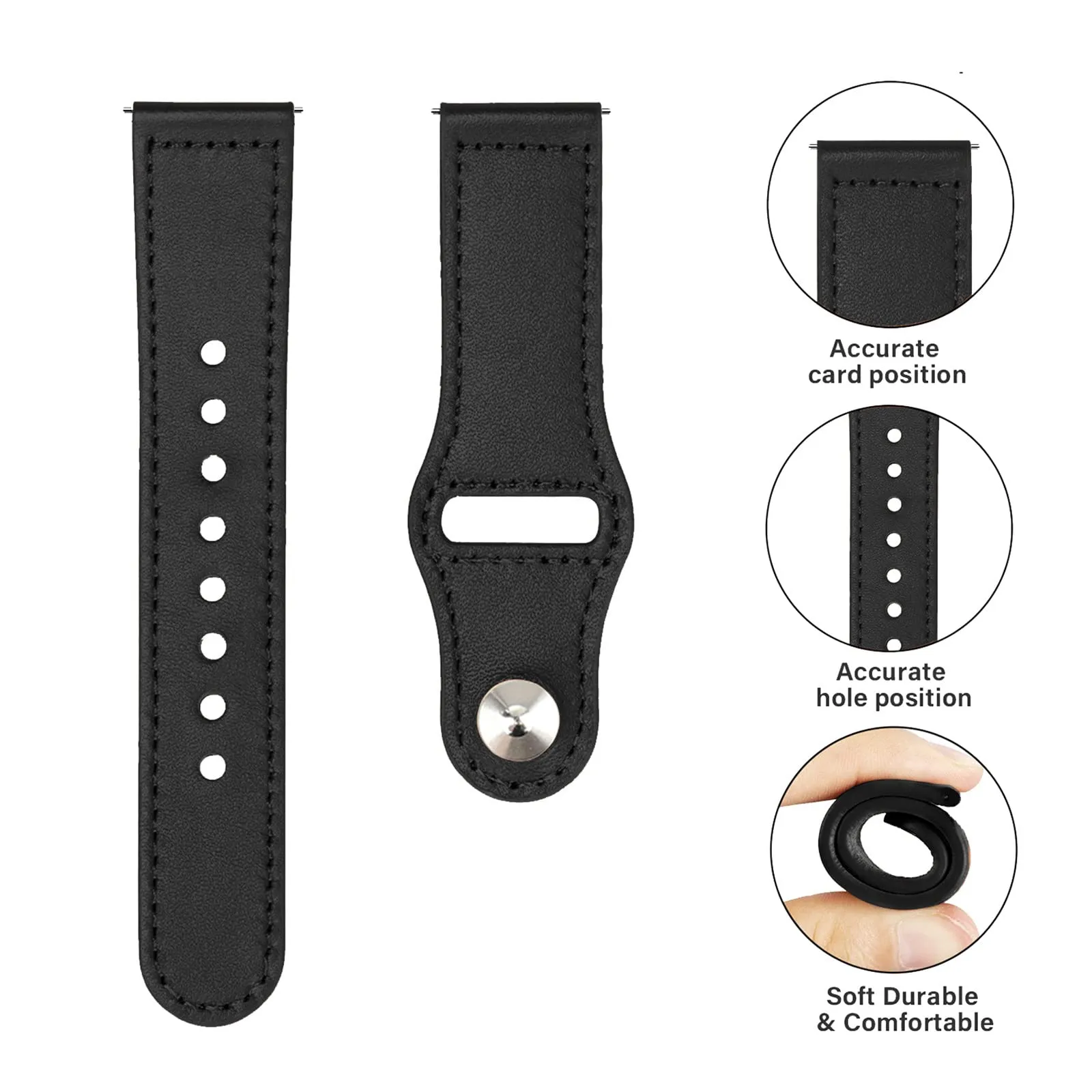 Samsung Galaxy Watch 3 45mm /46mm / Gear S3 Frontier / Classic / Watch GT 2 46mm | Leather Watch Band Straps | Brown