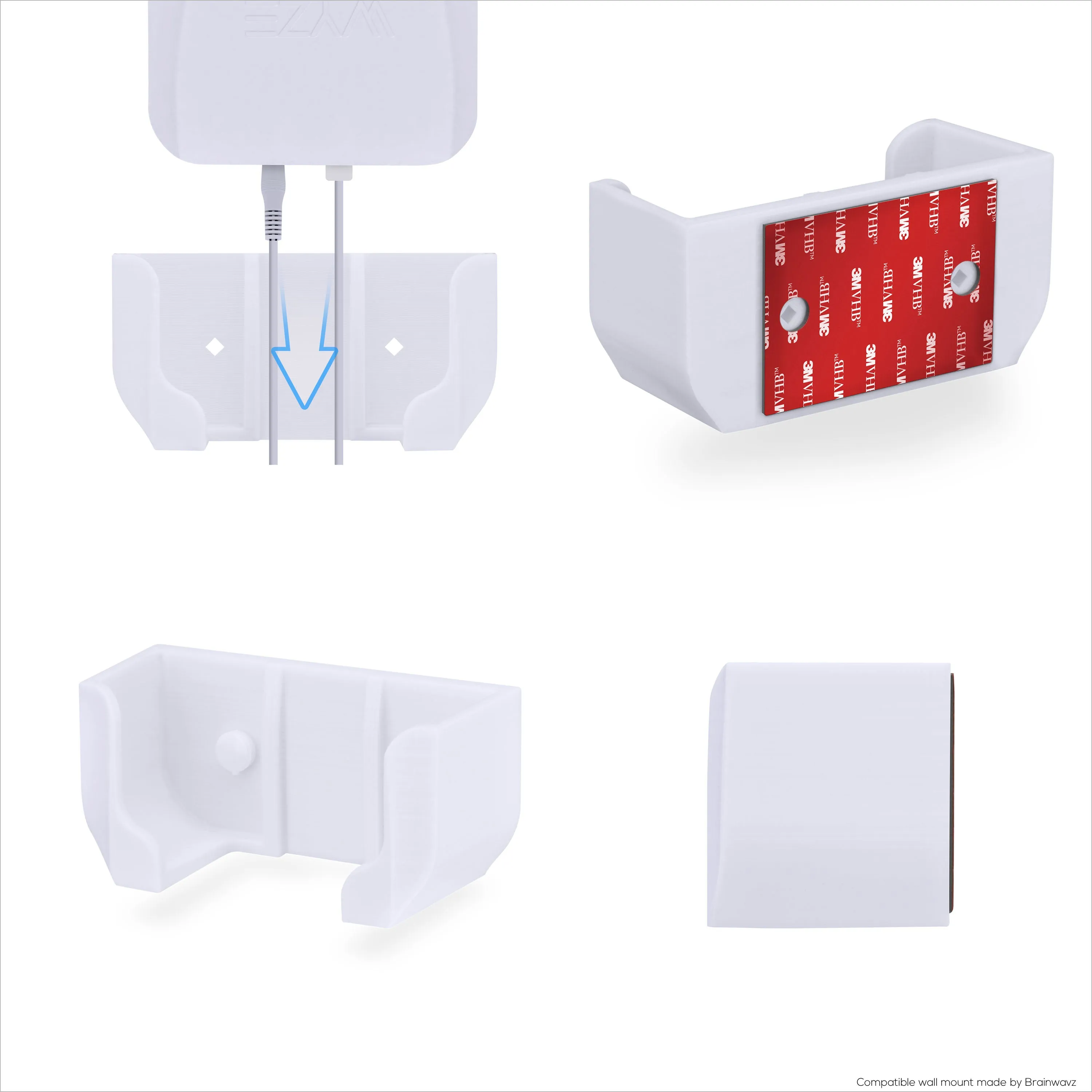 Screwless Wall Mount For Wyze WiFi 6 AX3000 Mesh Router, Strong VHB Adhesive, Easy to Install, Reduce Interference & Increase Range, Stick On & Screw-in Mounting